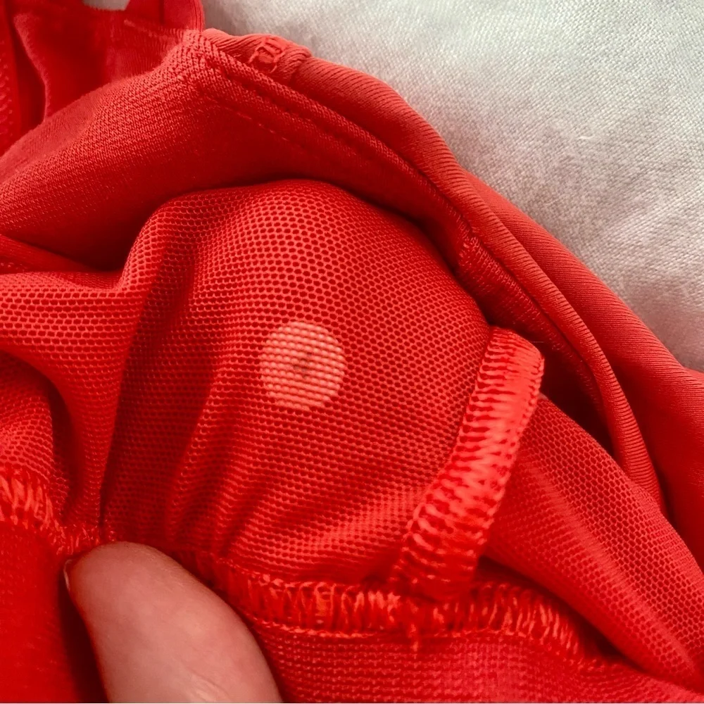 Lululemon Happy Strappy Tank Alarming Red Orange Athletic Top Size 4 Workout